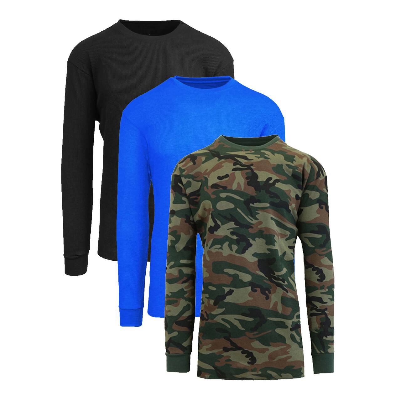 Galaxy by Harvic Long Sleeve Classic Men's Thermal Shirt 3 Pack